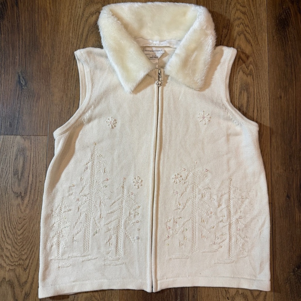 Vintage Hand Embroidered Sweater Vintage Y2K Winter  Snowflake Christmas Sweater